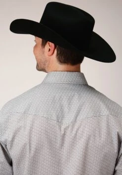 ROPER 828 GREY & WHITE PRINT -Stetson Clothing Shop 0100100190101c