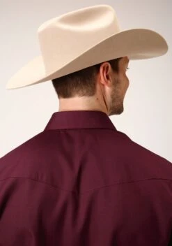 ROPER 1240 SOLID BROADCLOTH - WINE -Stetson Clothing Shop 0100100250107c