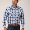 ROPER 1631 MULIT BLUE/WHITE PLAID