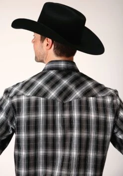 ROPER 824 BLACK AND WHITE PLAID -Stetson Clothing Shop 0100101011005c