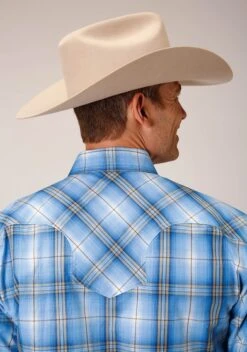 Roper Cornflower Plaid Long Sleeve Shirt -Stetson Clothing Shop 0300102785013c