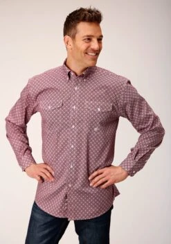 Roper Red Diamond Foulard Long Sleeve Shirt