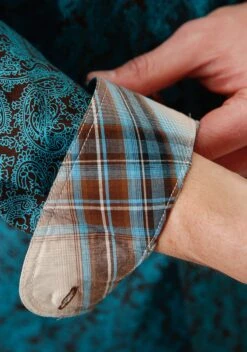 ROPER 1377 BLUE AGAVE PAISLEY -Stetson Clothing Shop 0300103260174c