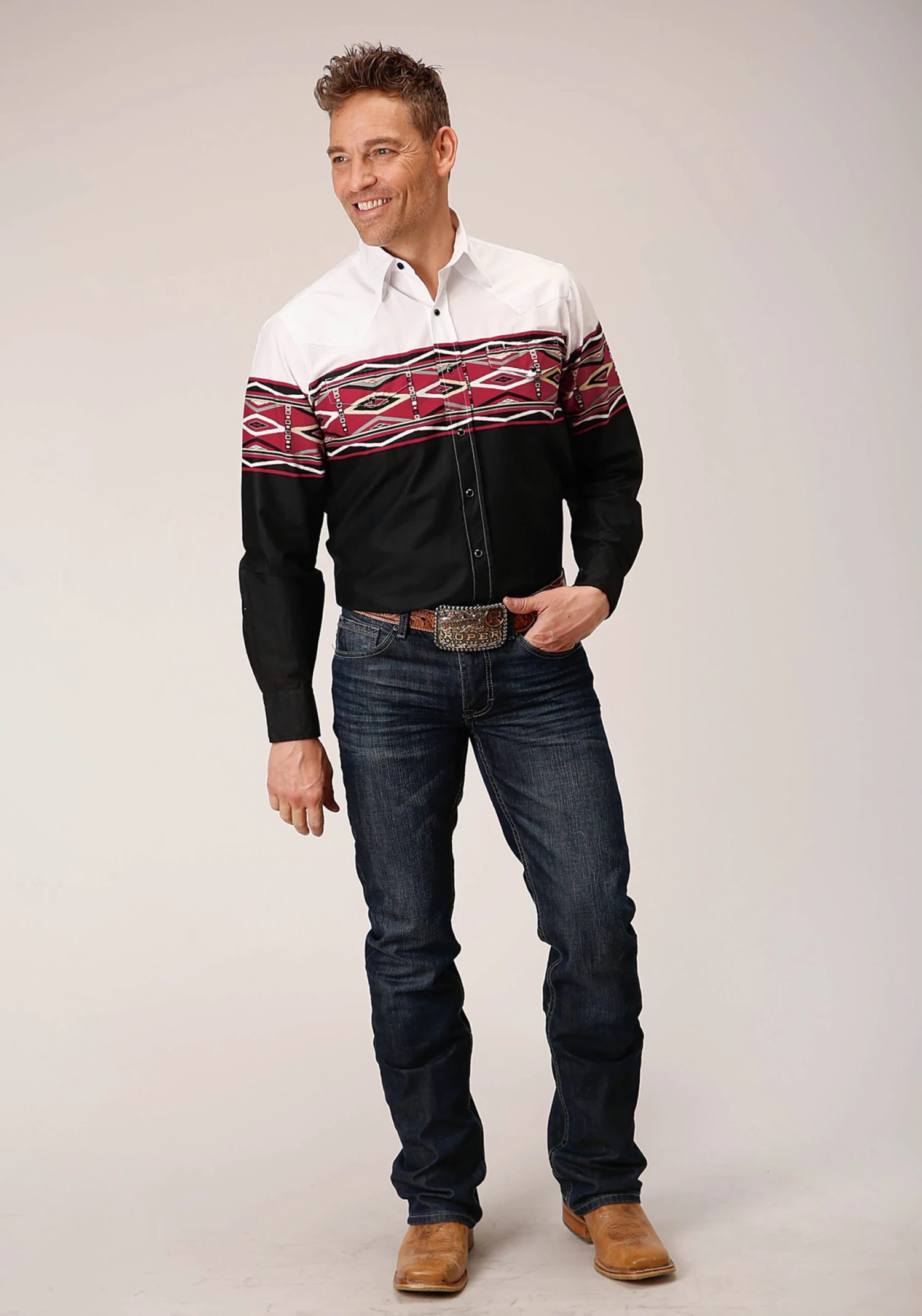 Roper Tribal Border Long Sleeve Shirt 2 Roper Tribal Border Long Sleeve Shirt - Image 2