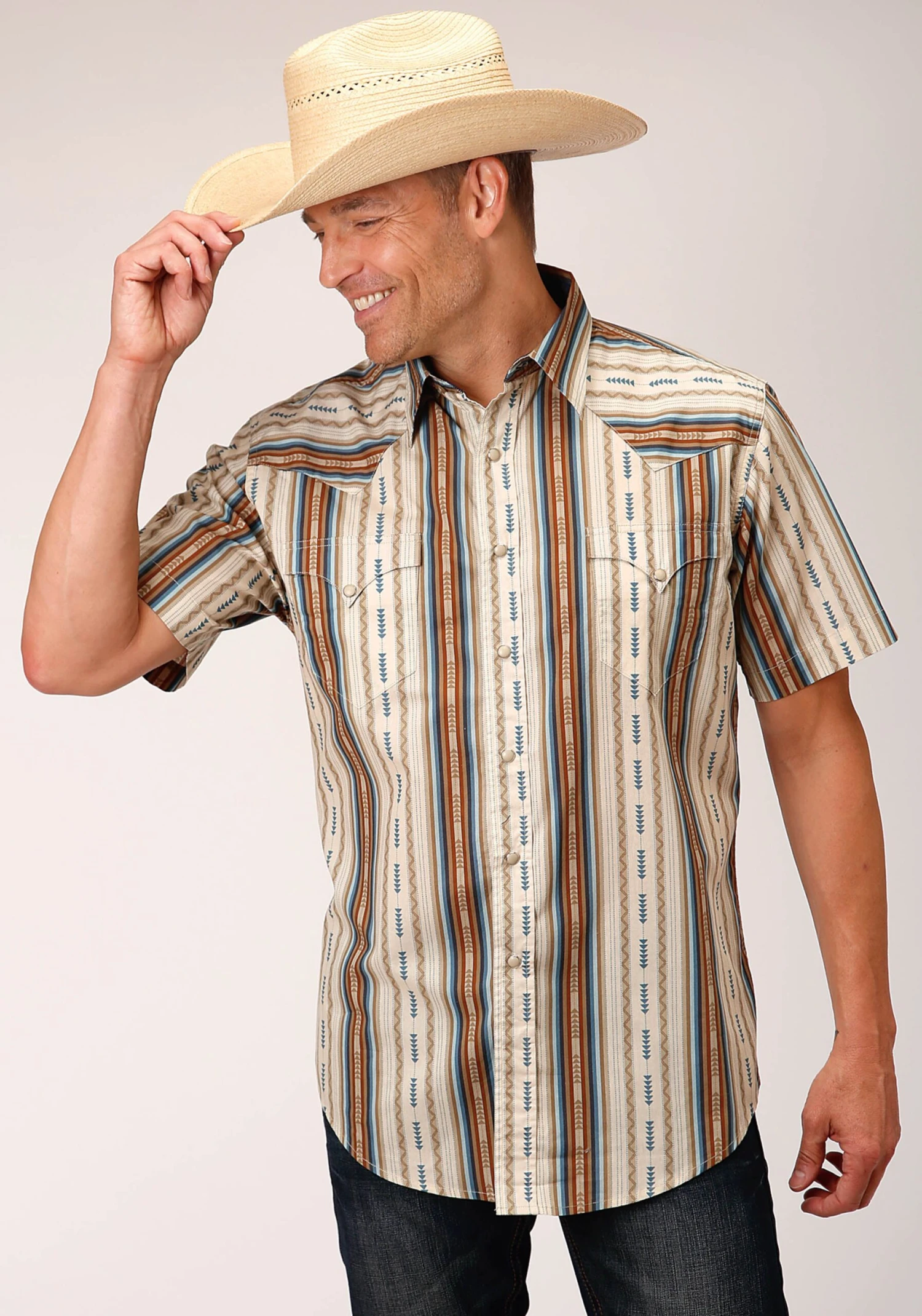 Roper Desert Stripe Short Sleeve Shirt 1 Roper Desert Stripe Short Sleeve Shirt