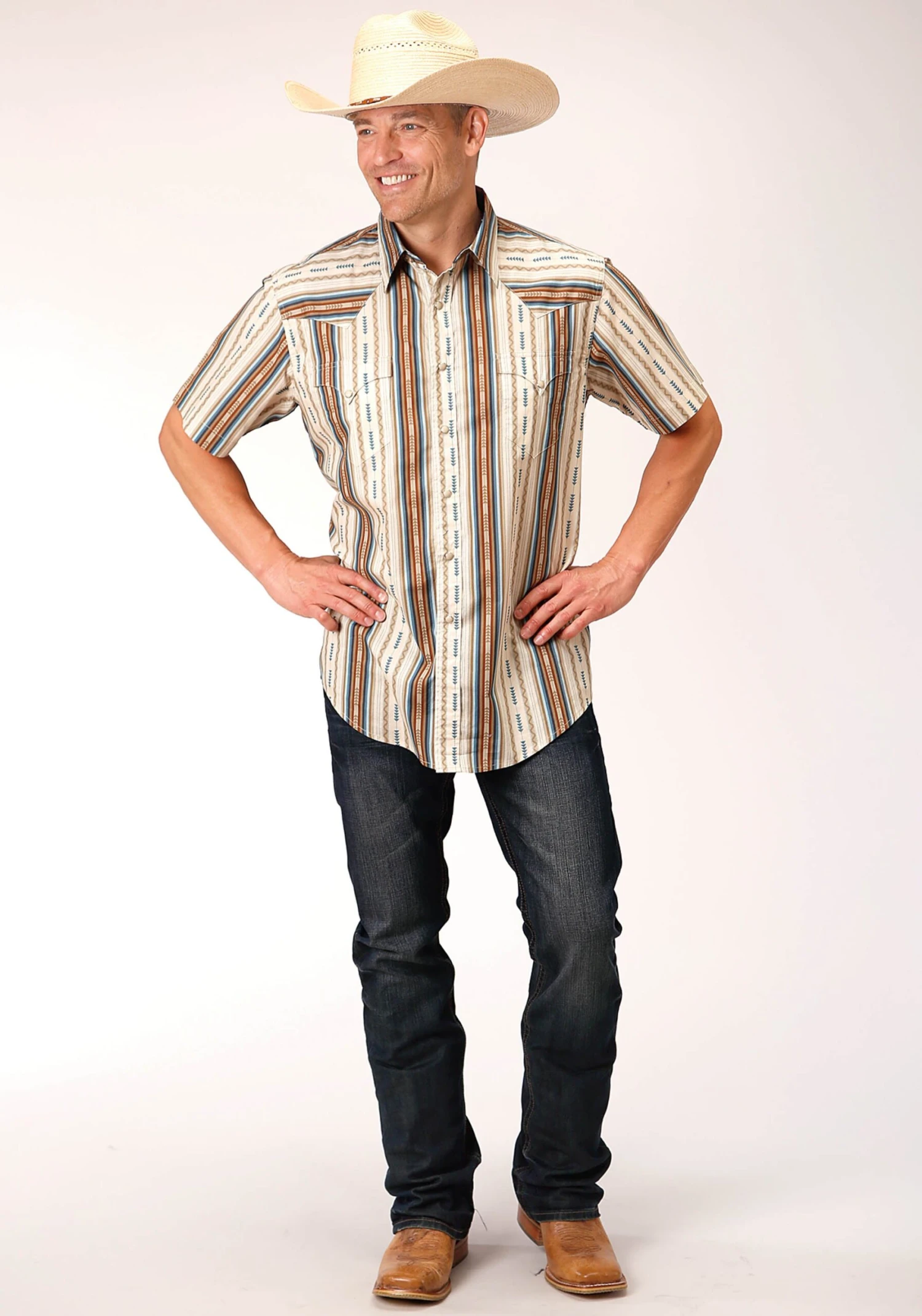 Roper Desert Stripe Short Sleeve Shirt 2 Roper Desert Stripe Short Sleeve Shirt - Image 2