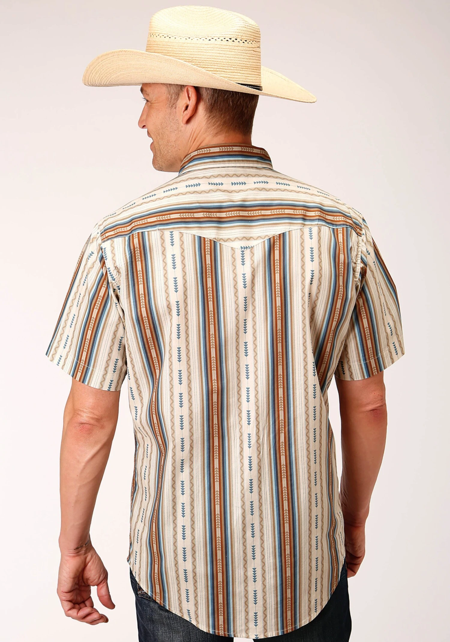 Roper Desert Stripe Short Sleeve Shirt 3 Roper Desert Stripe Short Sleeve Shirt - Image 3