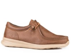 ROPER LOW TOP ELASTIC LACE UP SHOE LEATHER