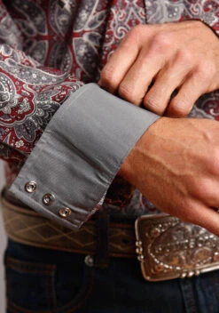 Stetson Medallion Paisley Long Sleeve Snap -Stetson Clothing Shop 1100104250366c