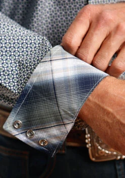 Stetson Circle Diamond Long Sleeve Snap -Stetson Clothing Shop 1100104250371c