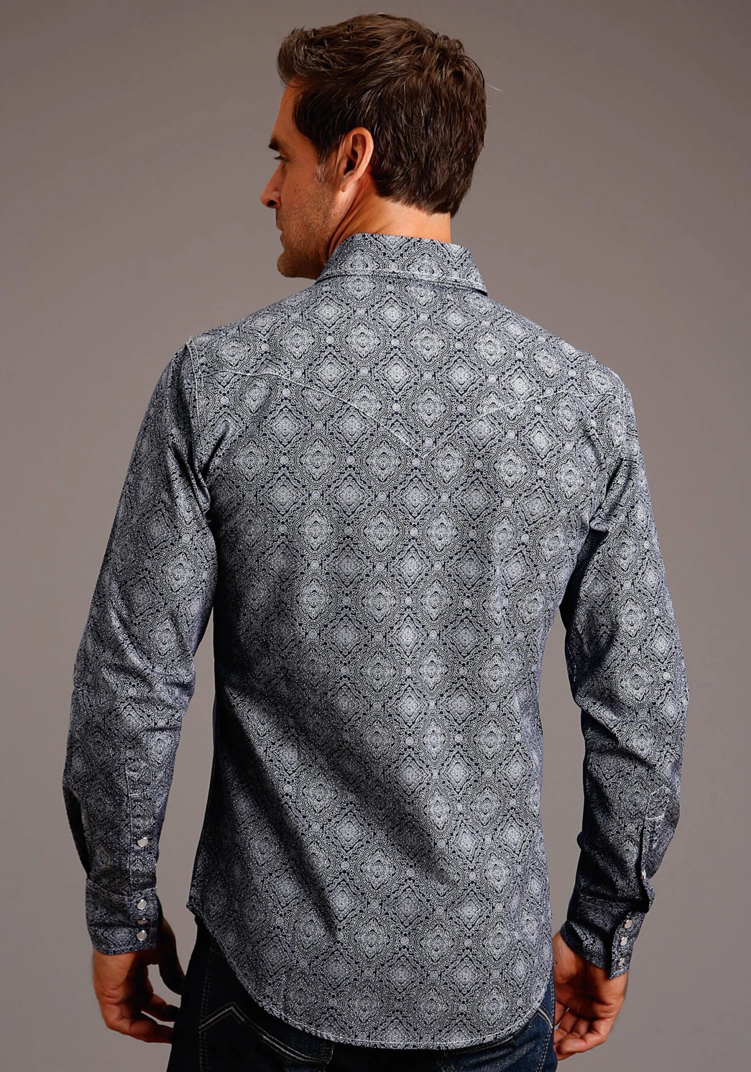 Stetson Medallion Long Sleeve Snap 2 Stetson Medallion Long Sleeve Snap - Image 2