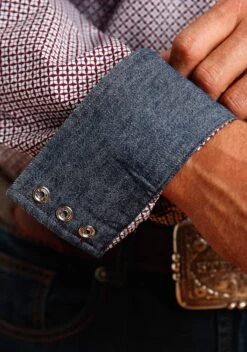 Stetson Four Point Geo Long Sleeve Shirt -Stetson Clothing Shop 1100104254003c