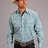 Stetson Vintage Pattern Long Sleeve Snap