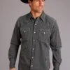 Stetson Black Diamond Long Sleeve Snap