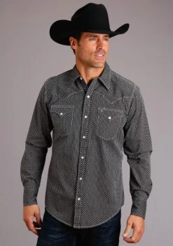 Stetson Black Diamond Long Sleeve Snap
