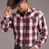 Stetson Shadow Wine Long Sleeve Snap