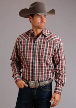 Stetson Red Slate Long Sleeve Snap