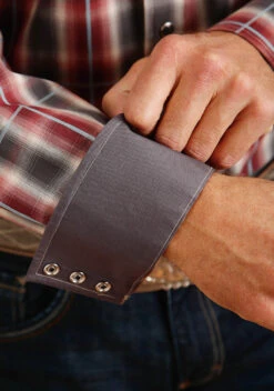 Stetson Red Slate Long Sleeve Snap -Stetson Clothing Shop 1100104786041c