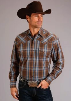 Stetson Lake Plaid Long Sleeve Snap