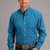 Stetson Teal Geo Long Sleeve Shirt