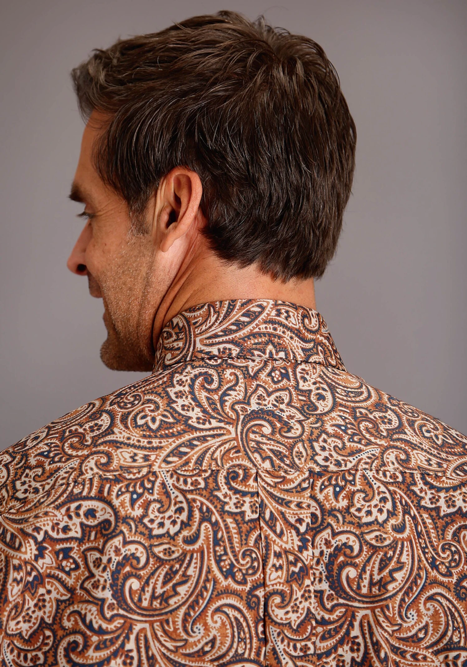 Stetson Leather Paisley Long Sleeve Shirt 2 Stetson Leather Paisley Long Sleeve Shirt - Image 2
