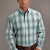 Stetson Gray Sky Plaid Long Sleeve Shirt