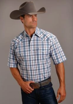 Stetson Blue Diamond Dobby Short Sleeve Shirt
