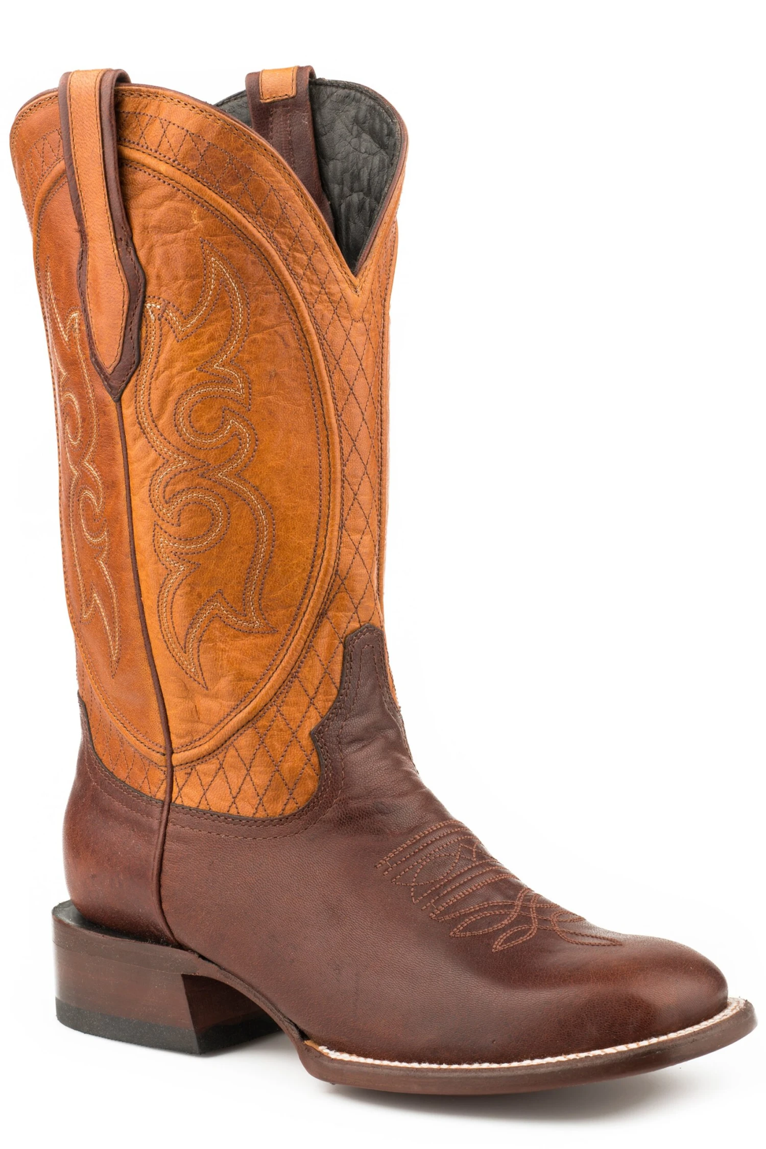 John B. Stetson Brown Calf Skin Square Toe 1 John B. Stetson Brown Calf Skin Square Toe