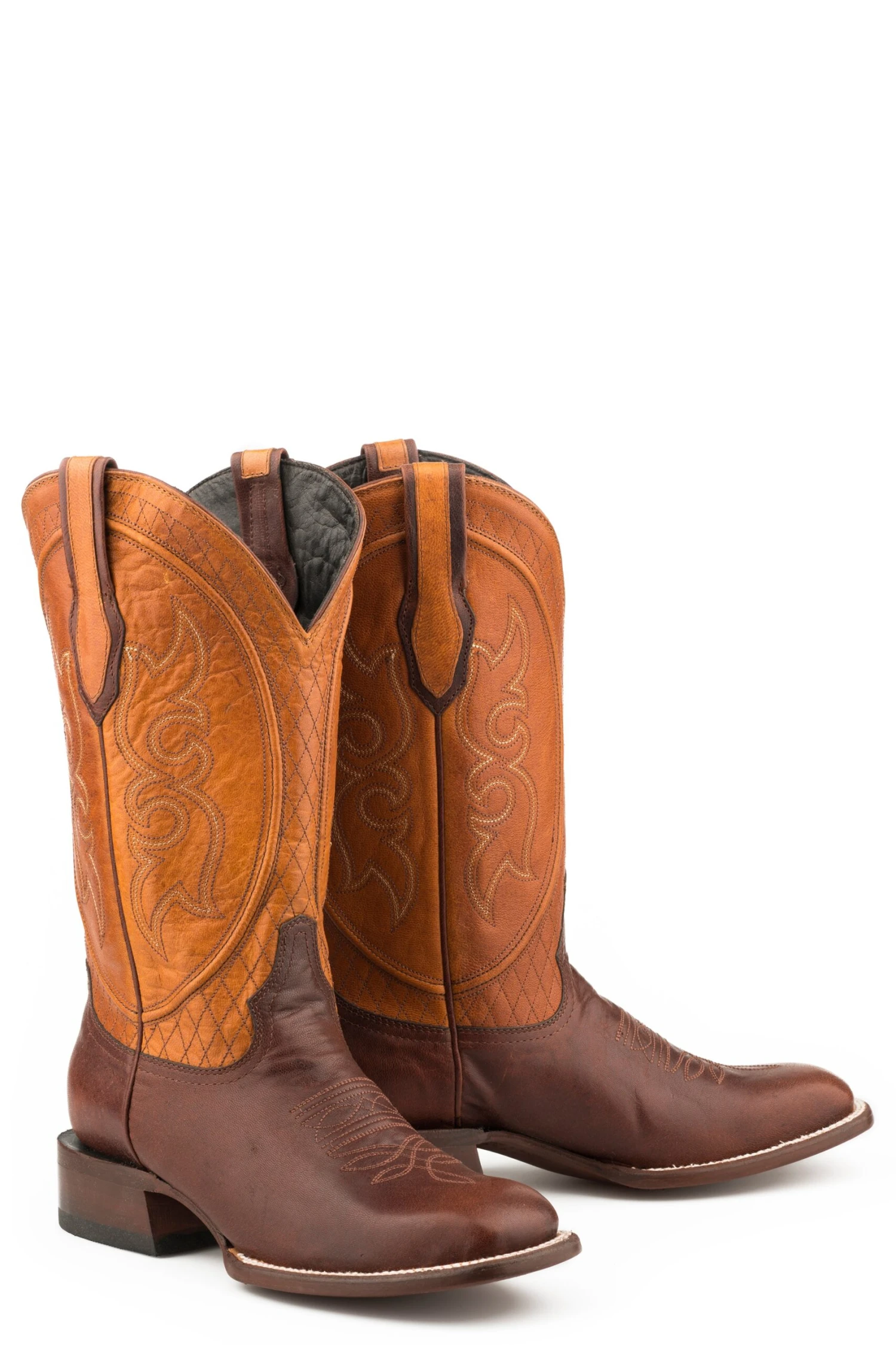 John B. Stetson Brown Calf Skin Square Toe 2 John B. Stetson Brown Calf Skin Square Toe - Image 2