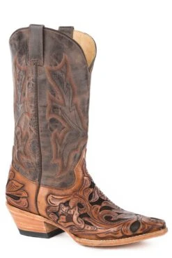 Stetson Hand Tooled Snip Toe Boot
