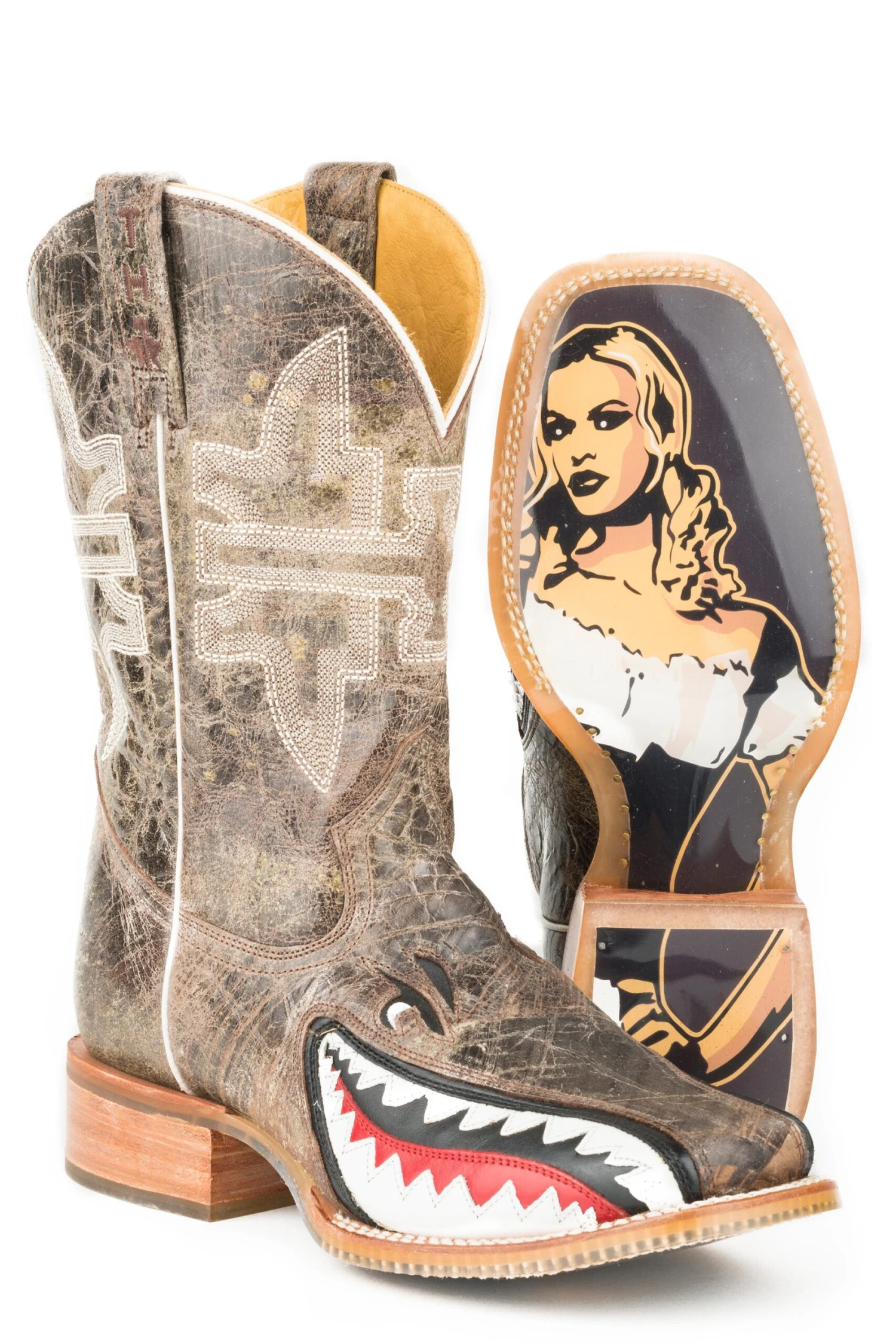 Tin Haul "Gnarly Shark" Square Toe Boot 1 Tin Haul "Gnarly Shark" Square Toe Boot
